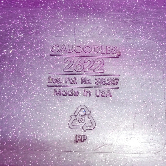 VINTAGE! CABOODLES 2622 Silver Glitter/Purple Makeup Train Case - Picture 7 of 9